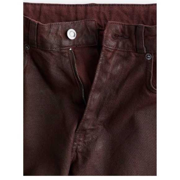 NWOT H&M Coated Maroon Twill Pants - 100% Cotton Trousers - Picture 3 of 9